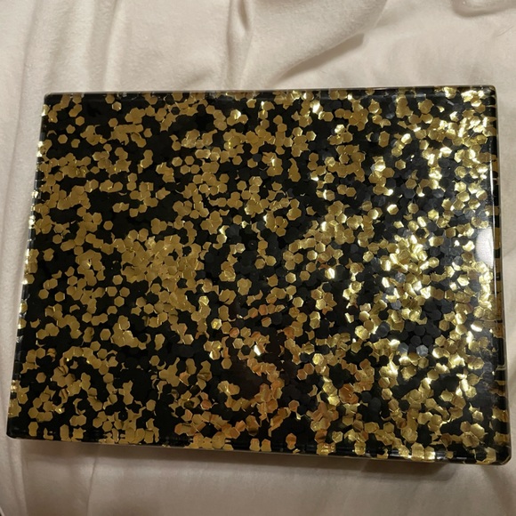 ALDO gold and black acrylic clutch evening handbag - Picture 1 of 4